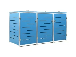 vidaXL Mülltonnenbox für 3 Tonnen Edelstahl207x77,5x115 cm* Hot