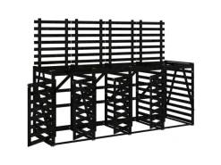 vidaXL Mülltonnenbox für 4 Tonnen Schwarz Massivholz Kiefer* Clearance