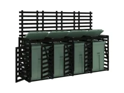 vidaXL Mülltonnenbox für 4 Tonnen Schwarz Massivholz Kiefer* Clearance