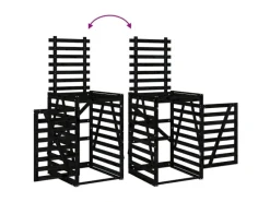 vidaXL Mülltonnenbox für 4 Tonnen Schwarz Massivholz Kiefer* Clearance