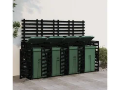 vidaXL Mülltonnenbox für 4 Tonnen Schwarz Massivholz Kiefer* Clearance