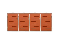 vidaXL Mülltonnenbox für 4 Tonnen Edelstahl 276,5x77,5x115,5 cm* Best