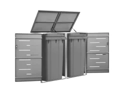 vidaXL Mülltonnenbox für 2 Tonnen Edelstahl 138x77,5x115,5 cm Edelstahl* Outlet