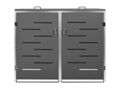 vidaXL Mülltonnenbox für 2 Tonnen Edelstahl 138x77,5x115,5 cm Edelstahl* Outlet