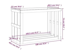 vidaXL Outdoor-Kaminholzregal 108x52x74 cm Massivholz Kiefer* Online
