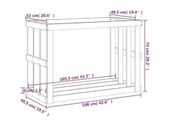 vidaXL Outdoor-Kaminholzregal Weiß 108x52x74 cm Massivholz Kiefer* Online