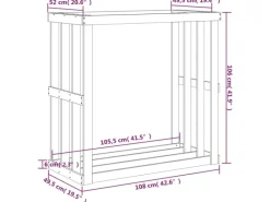 vidaXL Outdoor-Kaminholzregal 108x52x106 cm Massivholz Kiefer* Best