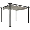 vidaXL Pavillon mit Ausziehbarem Dach 3x3 m Creme* Best