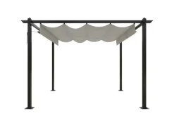 vidaXL Pavillon mit Ausziehbarem Dach 3x3 m Creme* Best