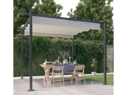 vidaXL Pavillon mit Ausziehbarem Dach 3x3 m Creme* Best
