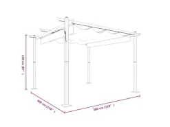 vidaXL Pavillon mit Ausziehbarem Dach 3x3 m Creme* Best
