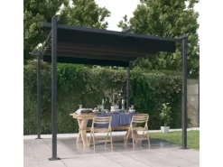 Gartenlauben|vidaXL Pavillon mit Ausziehbarem Dach 3x3 m Anthrazit