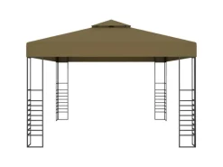vidaXL Pavillon mit LED-Lichterkette 3x4 m Taupe* Hot