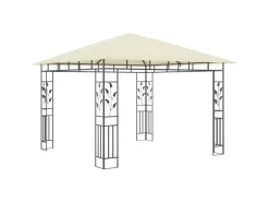 Gartenlauben|vidaXL Pavillon mit Moskitonetz 3x3x2,73 m Creme 180 g/m2