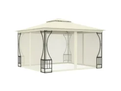 vidaXL Pavillon mit Netz 300x300x265 cm Creme* Best