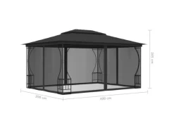 vidaXL Pavillon mit Netz 300x400x265 cm Anthrazit* Sale