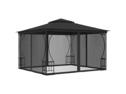 vidaXL Pavillon mit Netz 300x300x265 cm Anthrazit* Sale