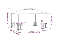 vidaXL Pavillon mit Seitenwänden & Doppeldach 3x4 m Anthrazit Modell 1* Clearance