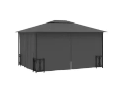 vidaXL Pavillon mit Seitenwänden & Doppeldach 3x4 m Anthrazit Modell 1* Clearance