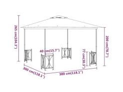 vidaXL Pavillon mit Seitenwänden & Doppeldach 3x3 m Creme* Discount