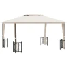 vidaXL Pavillon mit Seitenwänden & Doppeldach 3x4 m Creme* Sale