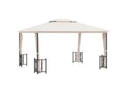 vidaXL Pavillon mit Seitenwänden & Doppeldach 3x4 m Creme* Sale