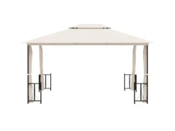 vidaXL Pavillon mit Seitenwänden & Doppeldach 3x4 m Creme* Sale