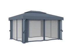vidaXL Pavillon mit Vorhang 4x3 m Anthrazit Aluminium* Outlet