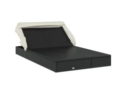 Sonnenliegen|vidaXL 2-Personen-Sonnenliege mit Dach 213x118x97 Poly Rattan Schwarz