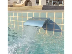 vidaXL Pool-Wasserfall Edelstahl 30x9x26 cm Silbern* Hot