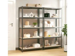 vidaXL Regale mit 5 Böden 2 Stk Stahl & Holzwerkstoff 152868* New