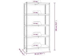 vidaXL Regale mit 5 Böden 2 Stk Stahl & Holzwerkstoff 152868* New