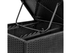 vidaXL Sonnenliege 195 x 60 x 31 cm mit Auflage Poly Rattan Schwarz und Cremeweiß* Clearance