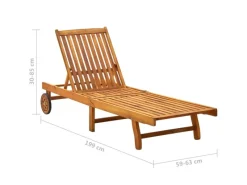 Sonnenliegen|vidaXL Sonnenliege Akazie Massivholz 199 x 59/63 x 30/62/76/85 cm