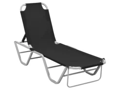 vidaXL Sonnenliege Aluminium und Textilene Schwarz* Online