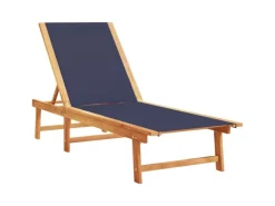 vidaXL Sonnenliege Massivholz Akazie und Textilene 4008414*
