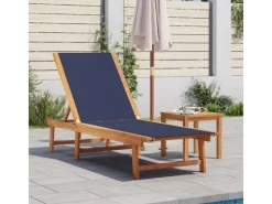 vidaXL Sonnenliege Massivholz Akazie und Textilene 4008414*