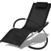 Sonnenliegen|vidaXL Sonnenliege Geometrisch Outdoor Stahl Schwarz und Grau