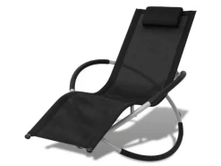 Sonnenliegen|vidaXL Sonnenliege Geometrisch Outdoor Stahl Schwarz und Grau