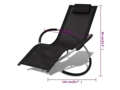 Sonnenliegen|vidaXL Sonnenliege Geometrisch Outdoor Stahl Schwarz und Grau