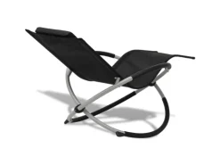 Sonnenliegen|vidaXL Sonnenliege Geometrisch Outdoor Stahl Schwarz und Grau