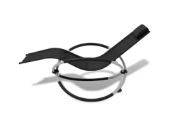 Sonnenliegen|vidaXL Sonnenliege Geometrisch Outdoor Stahl Schwarz und Grau