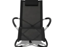 Sonnenliegen|vidaXL Sonnenliege Geometrisch Outdoor Stahl Schwarz und Grau