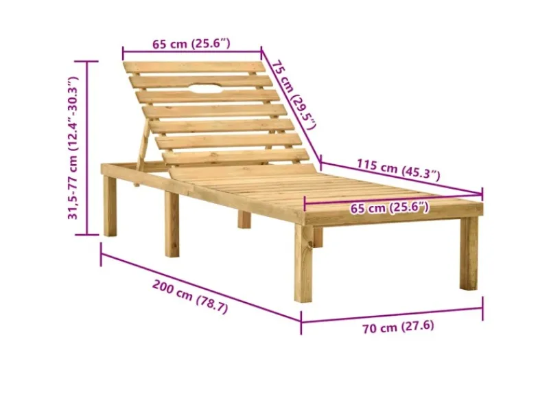 Sonnenliegen|vidaXL Sonnenliege Kiefernholz Imprägniert 49087