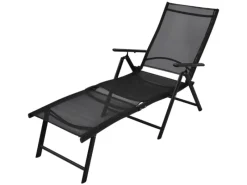 vidaXL Sonnenliege Klappbar Aluminium Schwarz 41741* Discount