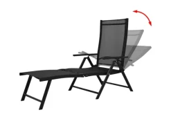 vidaXL Sonnenliege Klappbar Aluminium Schwarz 41741* Discount