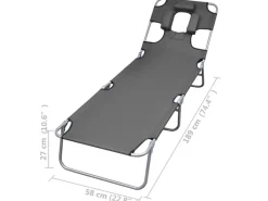 vidaXL Sonnenliege Klappbar Kopfkissen Verstellbare Rückenlehne 44295* Best