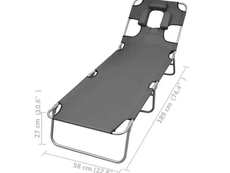 vidaXL Sonnenliege Klappbar Kopfkissen Verstellbare Rückenlehne 44295* Best