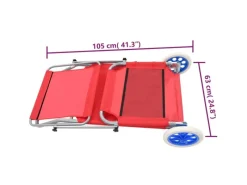 Strandkörbe|vidaXL Sonnenliege Klappbar mit Sonnenschutz und Rädern Stahl 44324