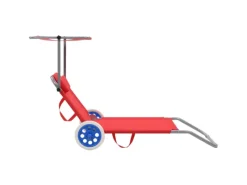 Strandkörbe|vidaXL Sonnenliege Klappbar mit Sonnenschutz und Rädern Stahl 44324